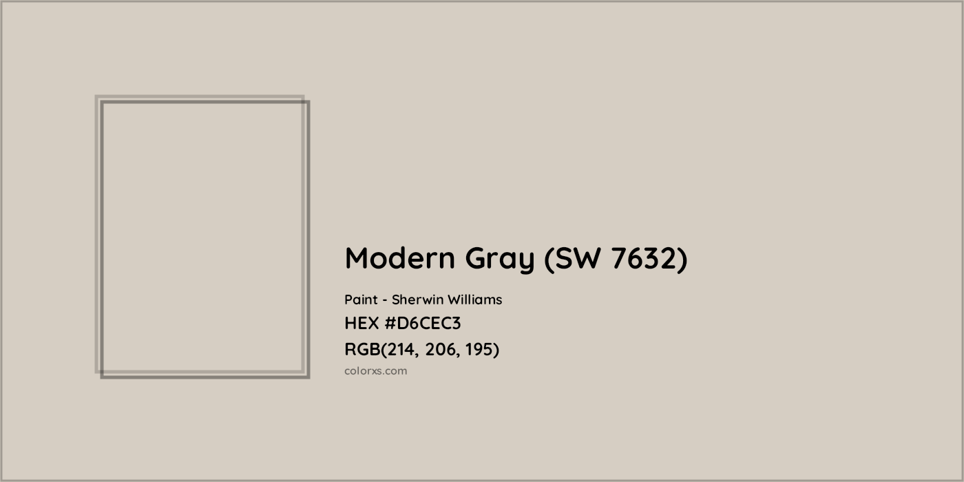 HEX #D6CEC3 Modern Gray (SW 7632) Paint Sherwin Williams - Color Code