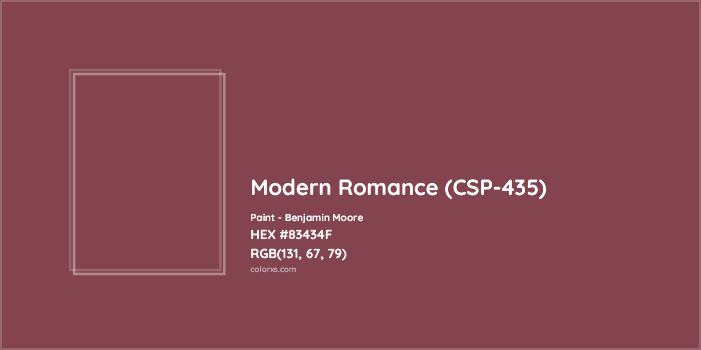 HEX #83434F Modern Romance (CSP-435) Paint Benjamin Moore - Color Code