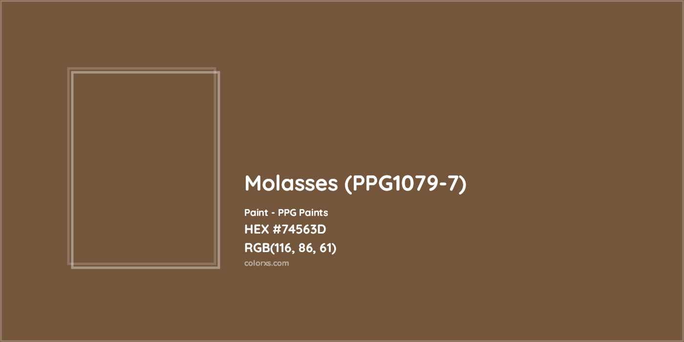 HEX #74563D Molasses (PPG1079-7) Paint PPG Paints - Color Code