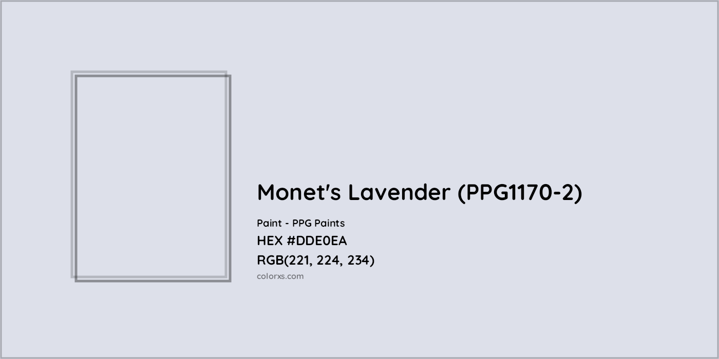 HEX #DDE0EA Monet's Lavender (PPG1170-2) Paint PPG Paints - Color Code