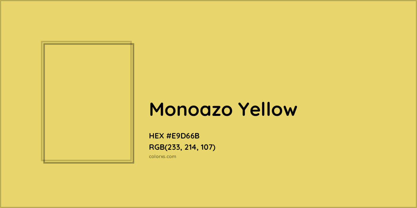 HEX #E9D66B Monoazo Yellow Color - Color Code