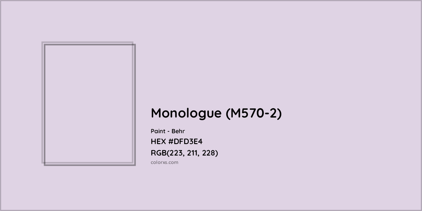 HEX #DFD3E4 Monologue (M570-2) Paint Behr - Color Code