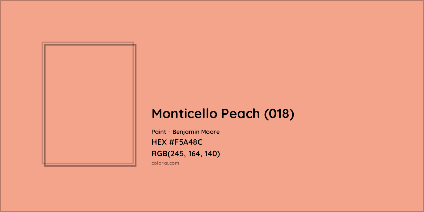 HEX #F5A48C Monticello Peach (018) Paint Benjamin Moore - Color Code
