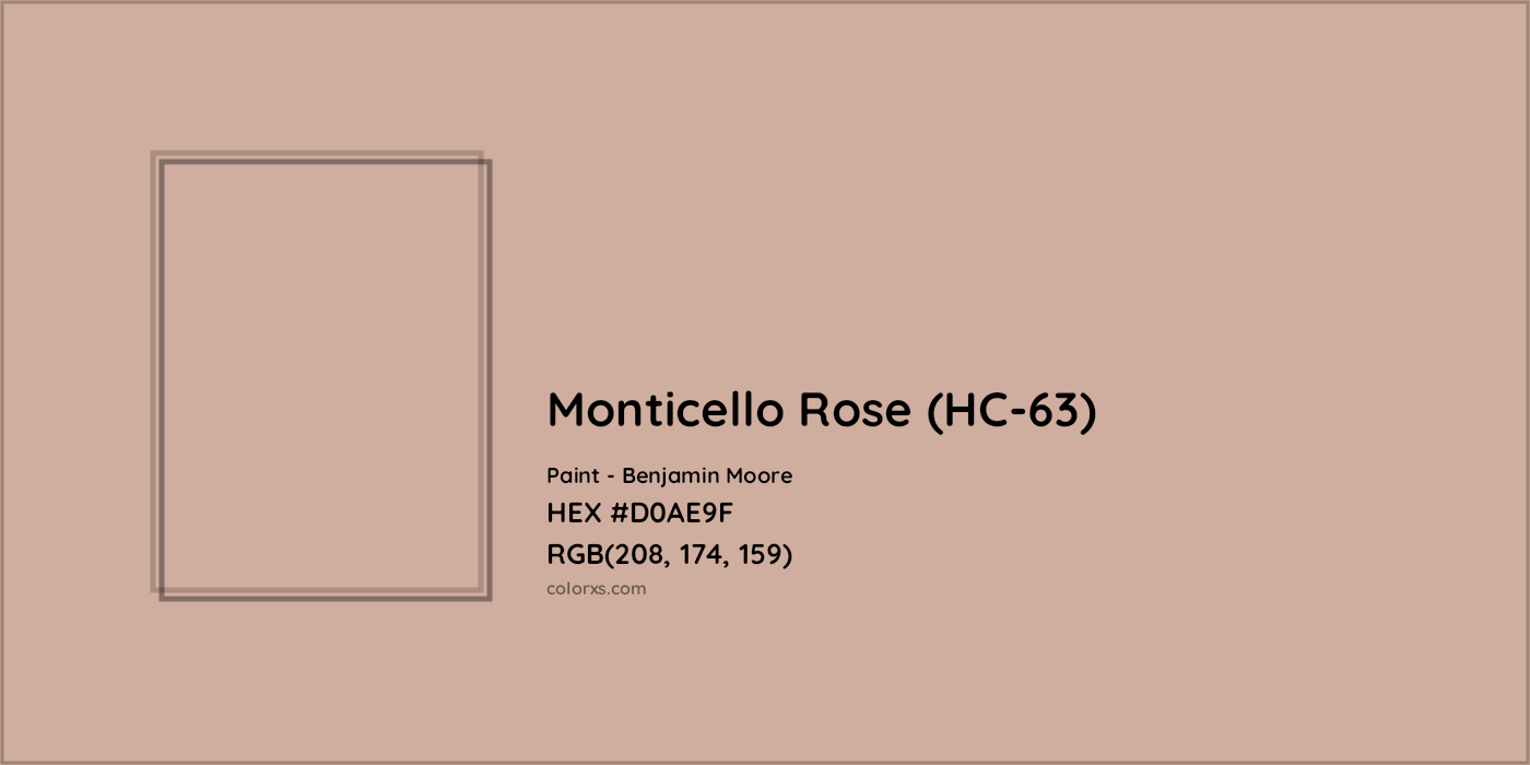 HEX #D0AE9F Monticello Rose (HC-63) Paint Benjamin Moore - Color Code
