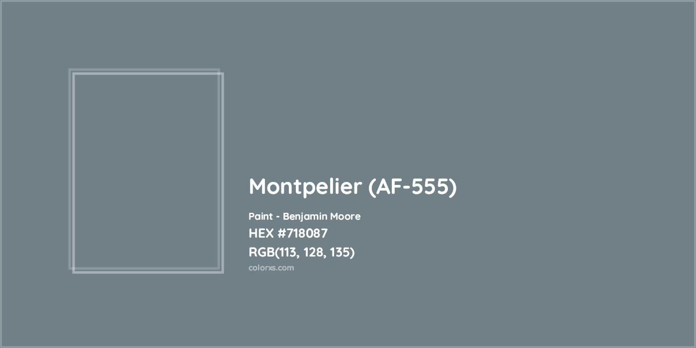 HEX #718087 Montpelier (AF-555) Paint Benjamin Moore - Color Code