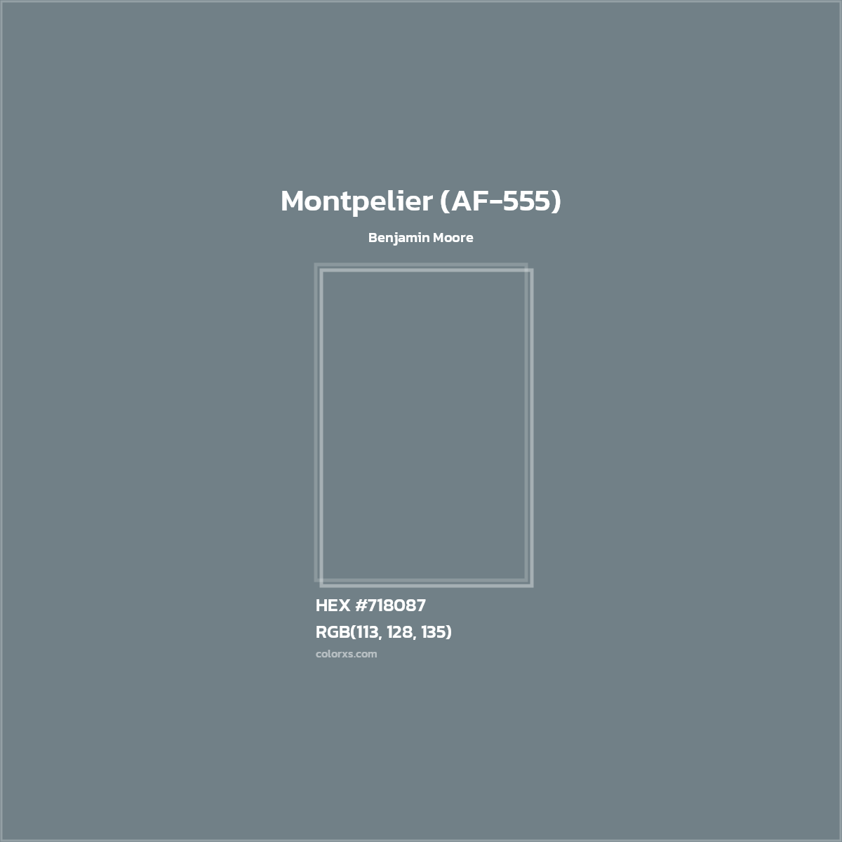 HEX #718087 Montpelier (AF-555) Paint Benjamin Moore - Color Code