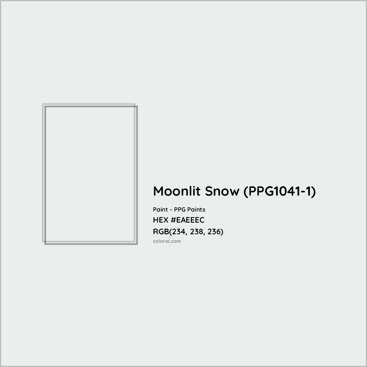 HEX #EAEEEC Moonlit Snow (PPG1041-1) Paint PPG Paints - Color Code