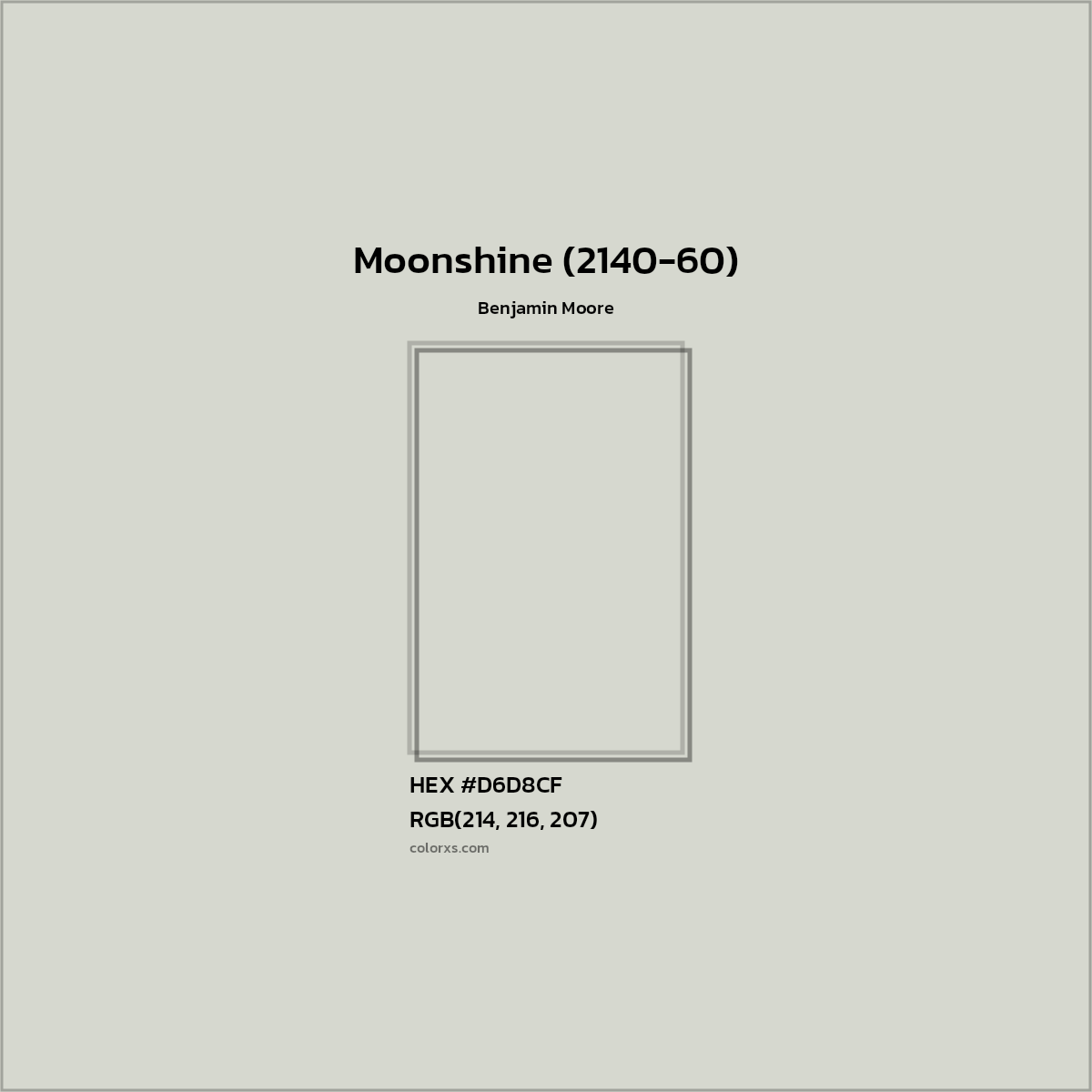 HEX #D6D8CF Moonshine (2140-60) Paint Benjamin Moore - Color Code