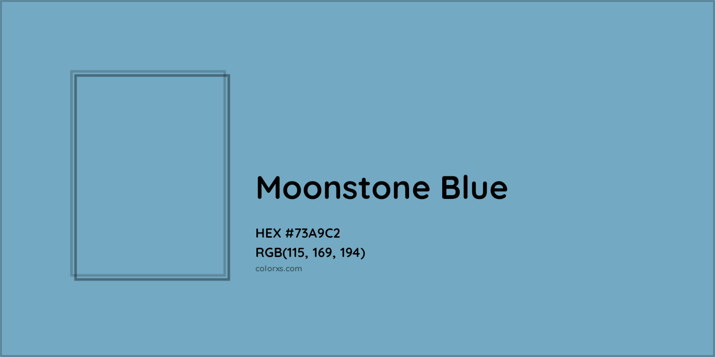 HEX #73A9C2 Moonstone blue Color - Color Code