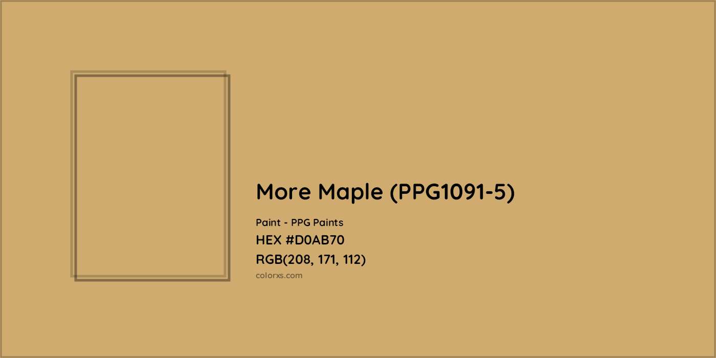 HEX #D0AB70 More Maple (PPG1091-5) Paint PPG Paints - Color Code