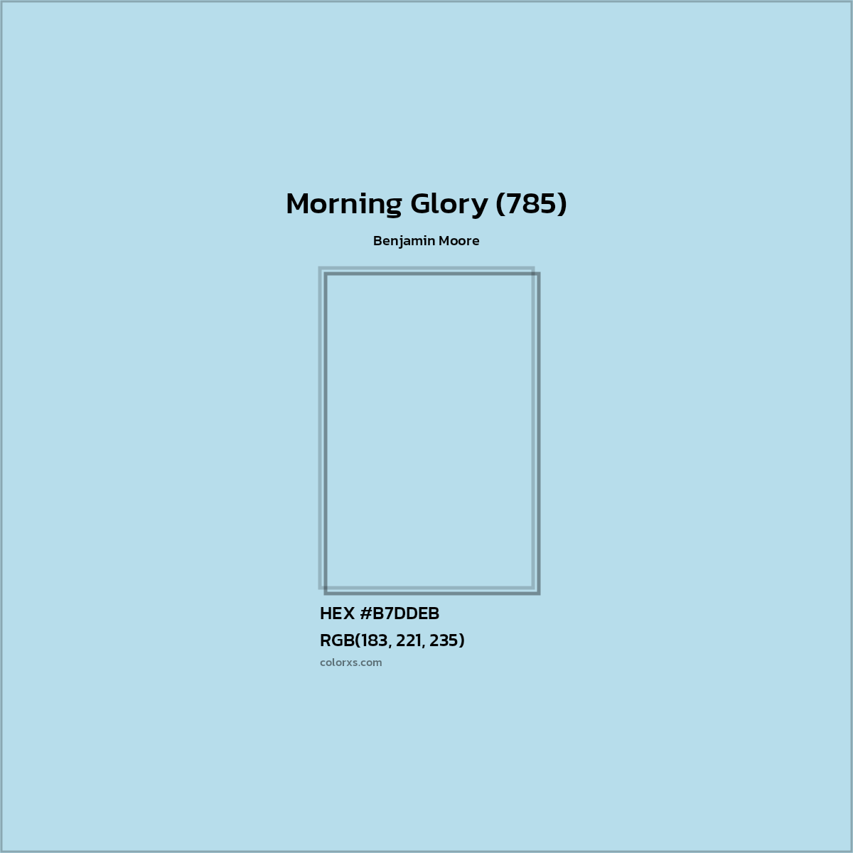 HEX #B7DDEB Morning Glory (785) Paint Benjamin Moore - Color Code