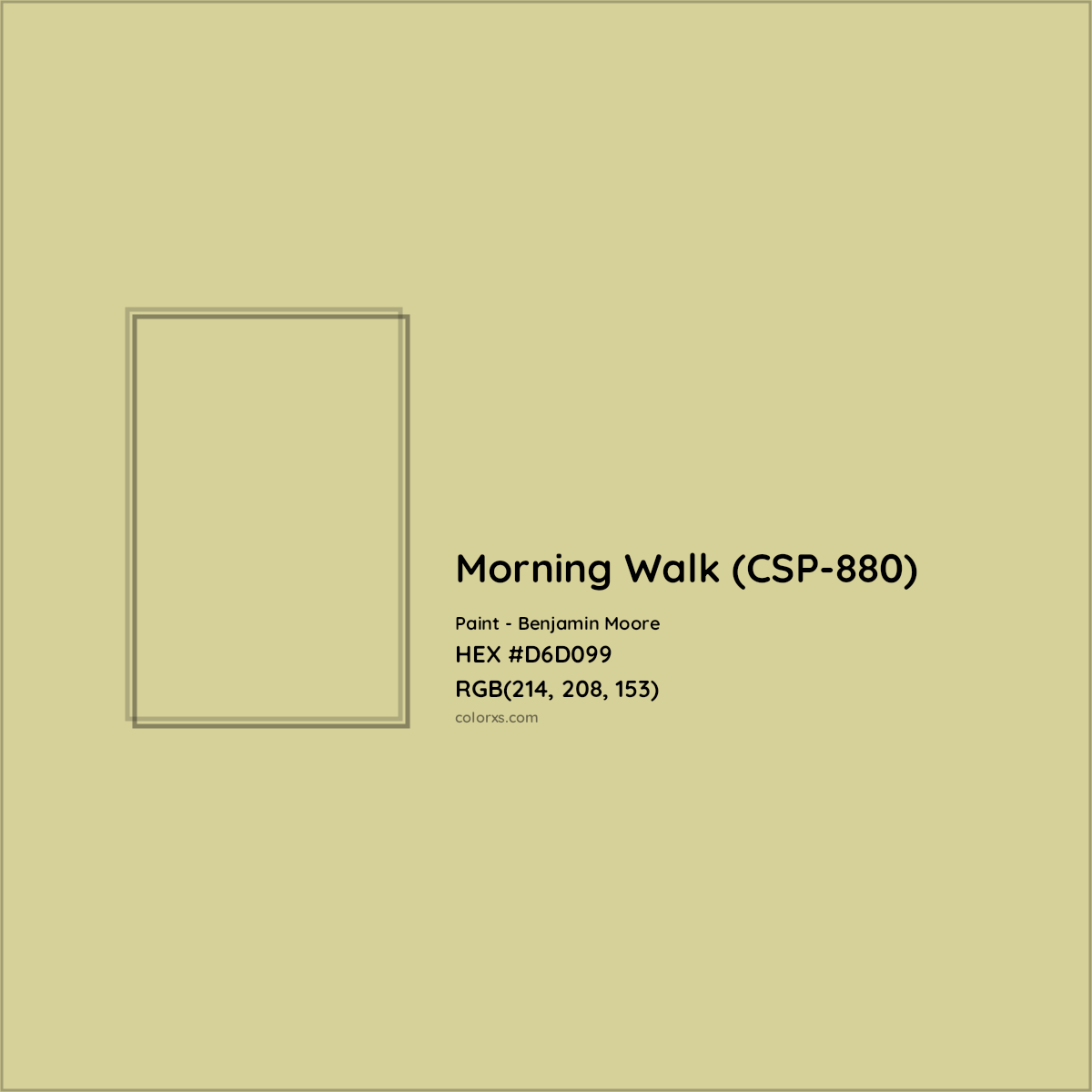 HEX #D6D099 Morning Walk (CSP-880) Paint Benjamin Moore - Color Code