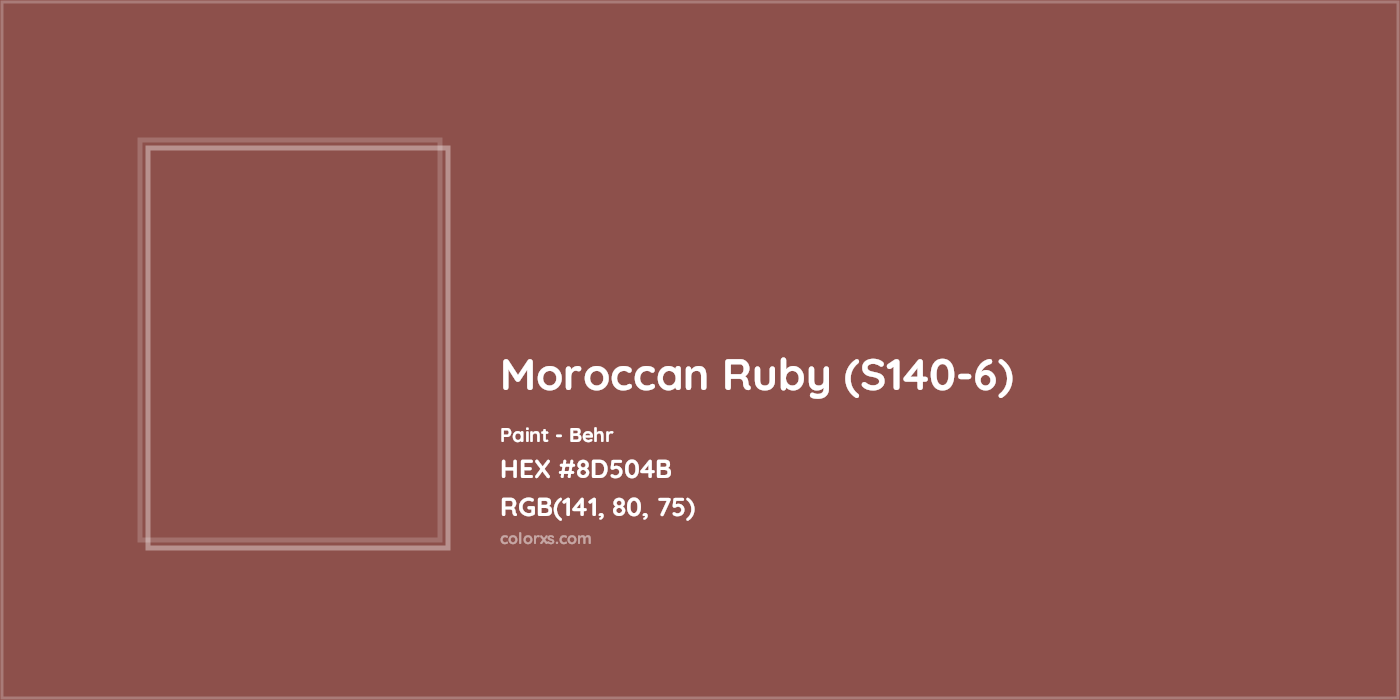 HEX #8D504B Moroccan Ruby (S140-6) Paint Behr - Color Code