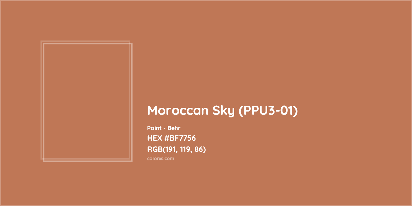 HEX #BF7756 Moroccan Sky (PPU3-01) Paint Behr - Color Code
