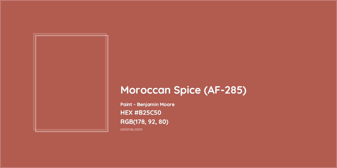 HEX #B25C50 Moroccan Spice (AF-285) Paint Benjamin Moore - Color Code