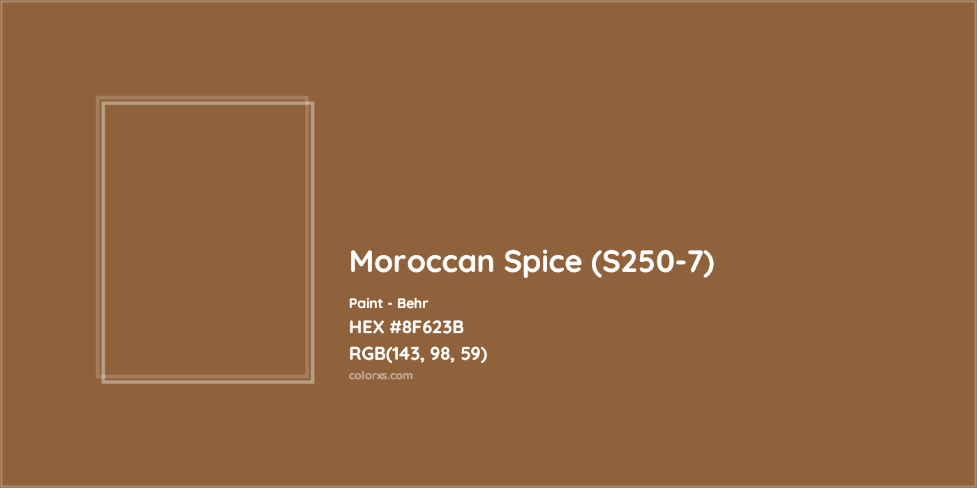 HEX #8F623B Moroccan Spice (S250-7) Paint Behr - Color Code