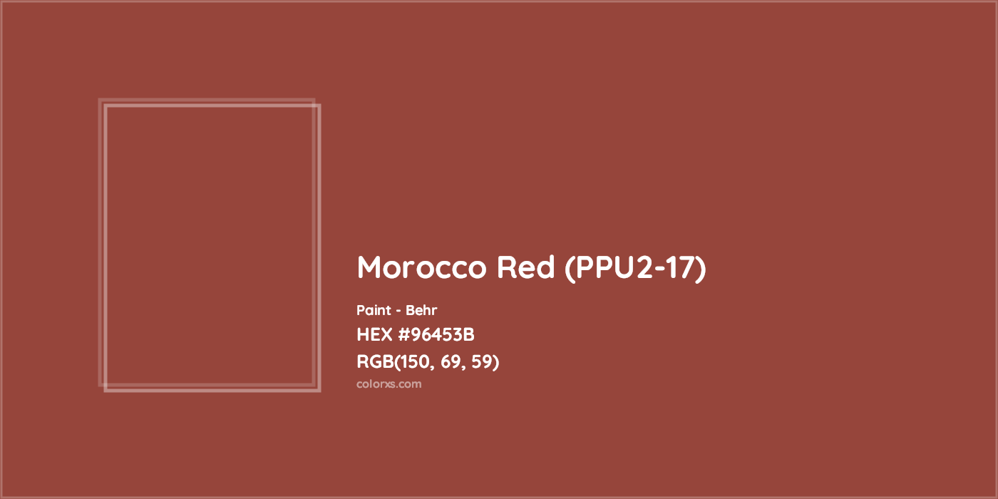 HEX #96453B Morocco Red (PPU2-17) Paint Behr - Color Code