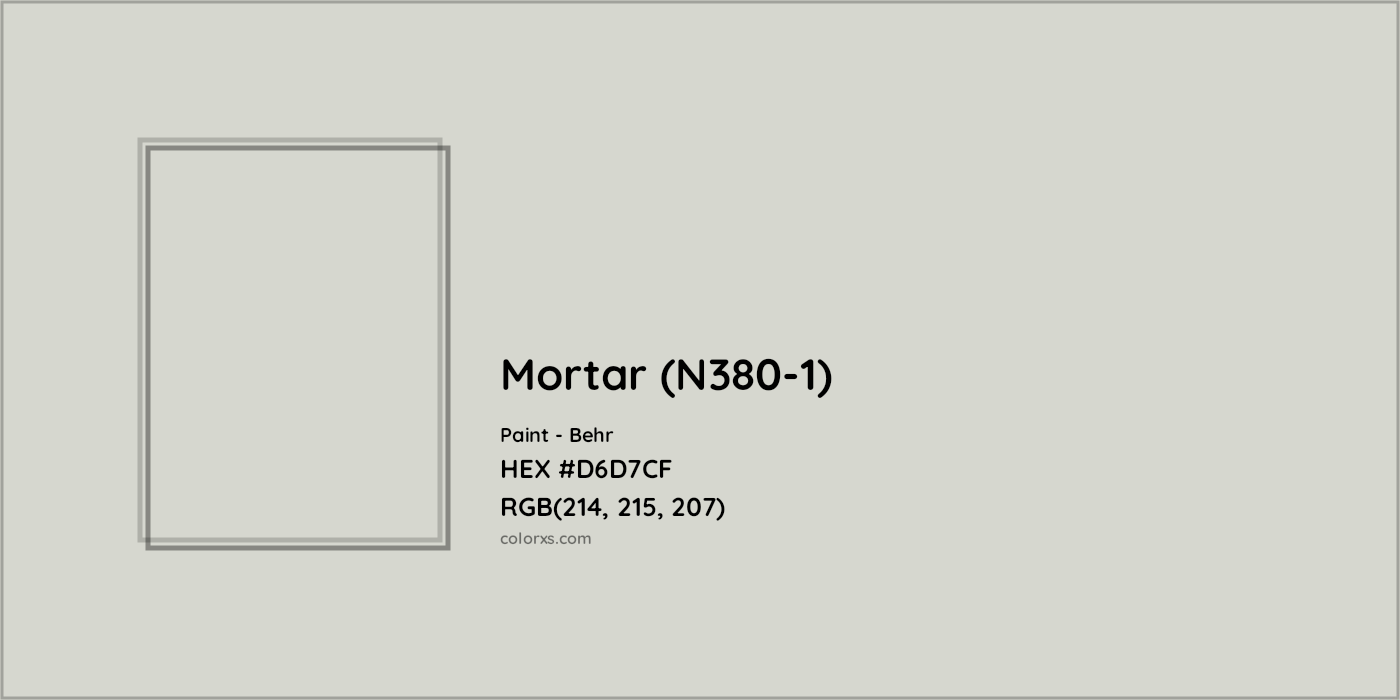 HEX #D6D7CF Mortar (N380-1) Paint Behr - Color Code