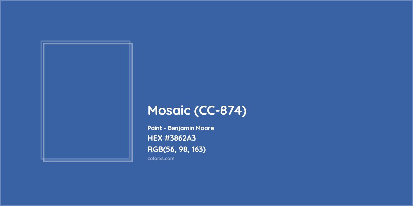 HEX #3862A3 Mosaic (CC-874) Paint Benjamin Moore - Color Code