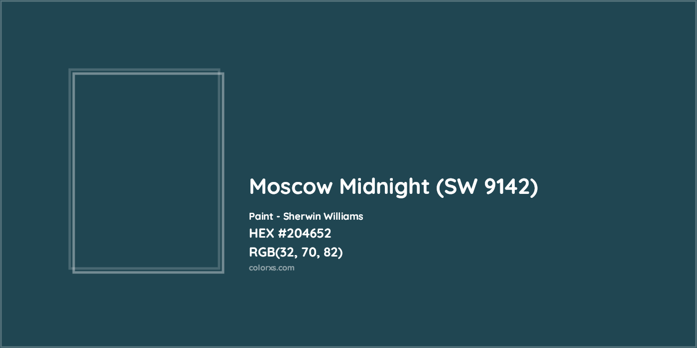 HEX #204652 Moscow Midnight (SW 9142) Paint Sherwin Williams - Color Code