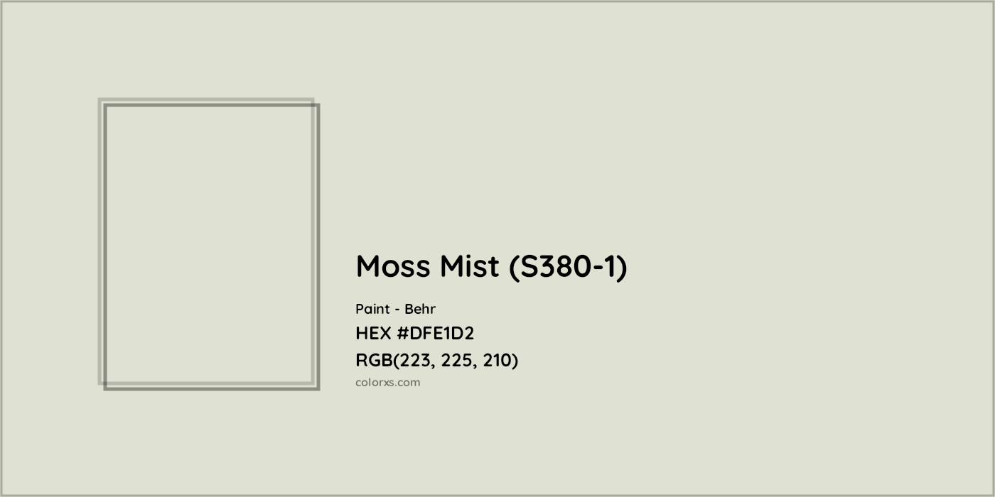 HEX #DFE1D2 Moss Mist (S380-1) Paint Behr - Color Code