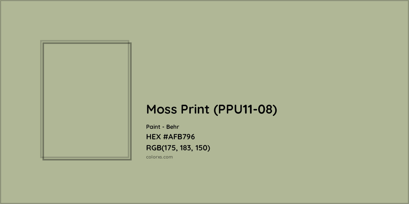 HEX #AFB796 Moss Print (PPU11-08) Paint Behr - Color Code