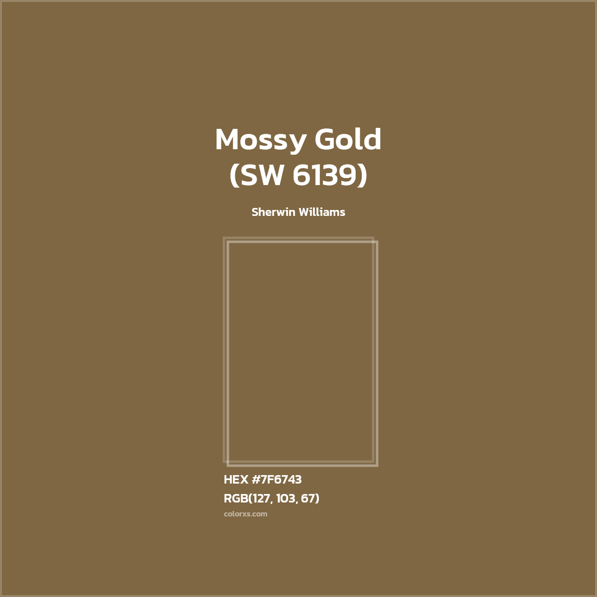 HEX #7F6743 Mossy Gold (SW 6139) Paint Sherwin Williams - Color Code