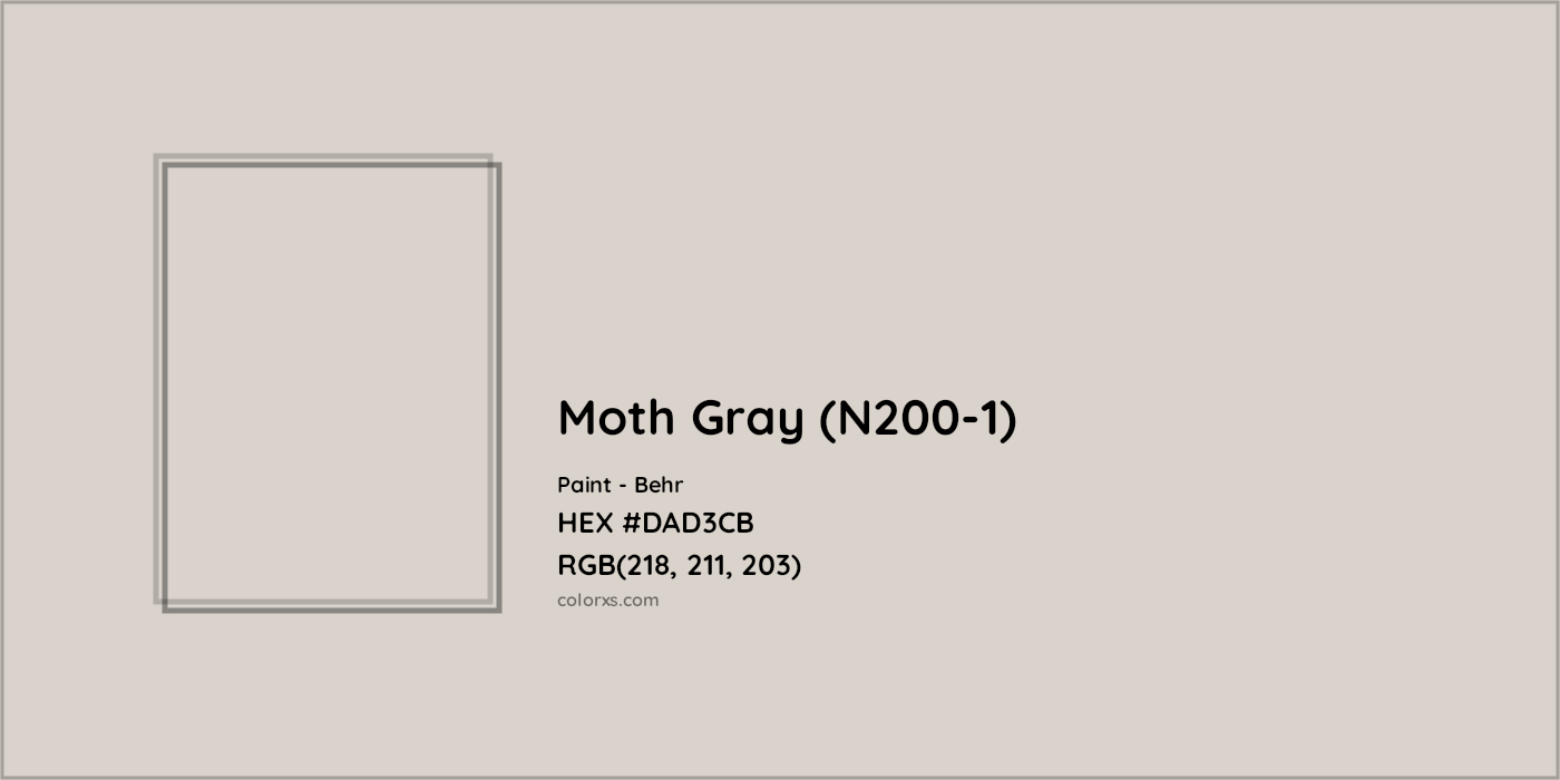 HEX #DAD3CB Moth Gray (N200-1) Paint Behr - Color Code