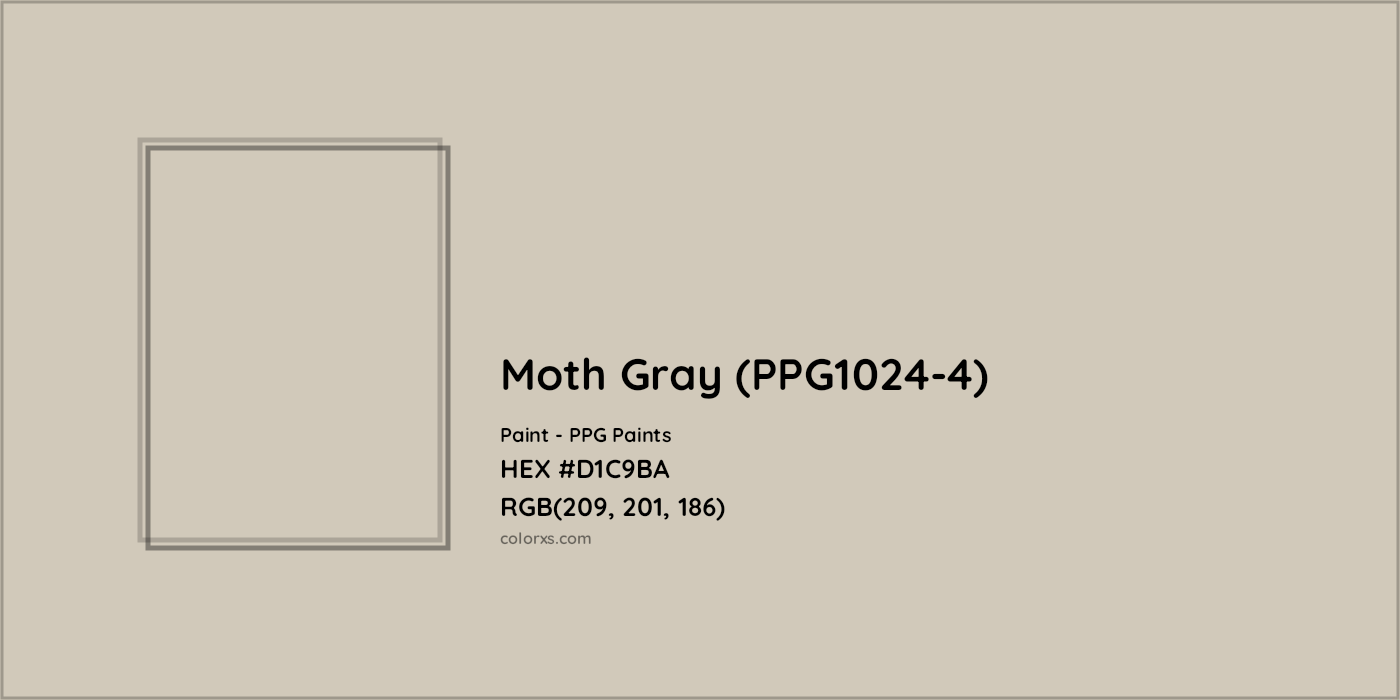 HEX #D1C9BA Moth Gray (PPG1024-4) Paint PPG Paints - Color Code