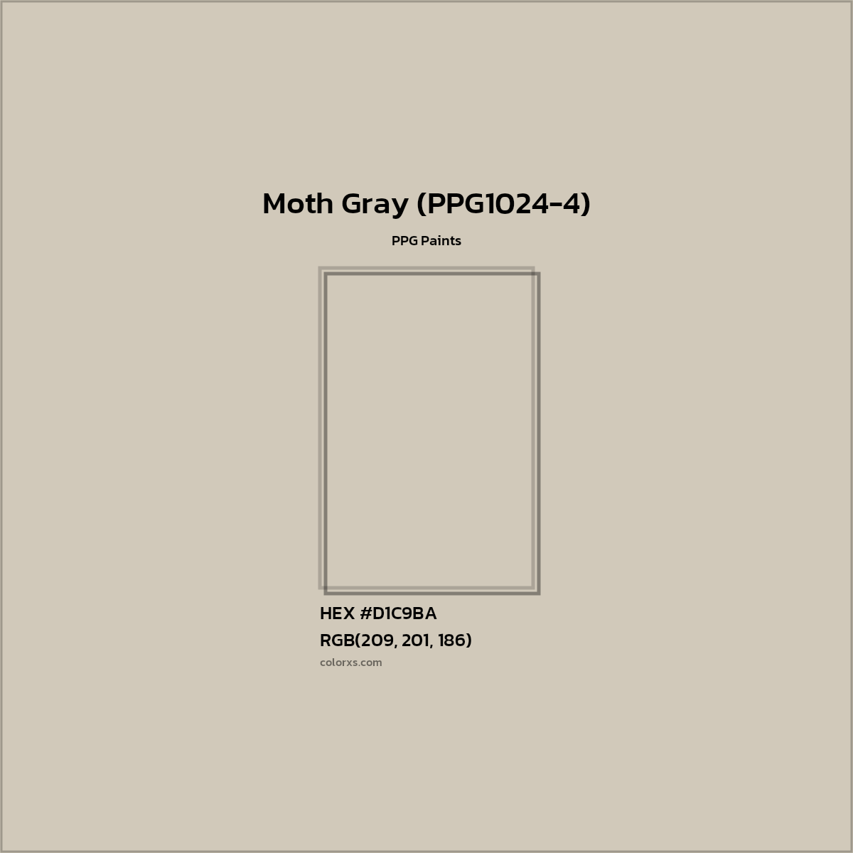 HEX #D1C9BA Moth Gray (PPG1024-4) Paint PPG Paints - Color Code