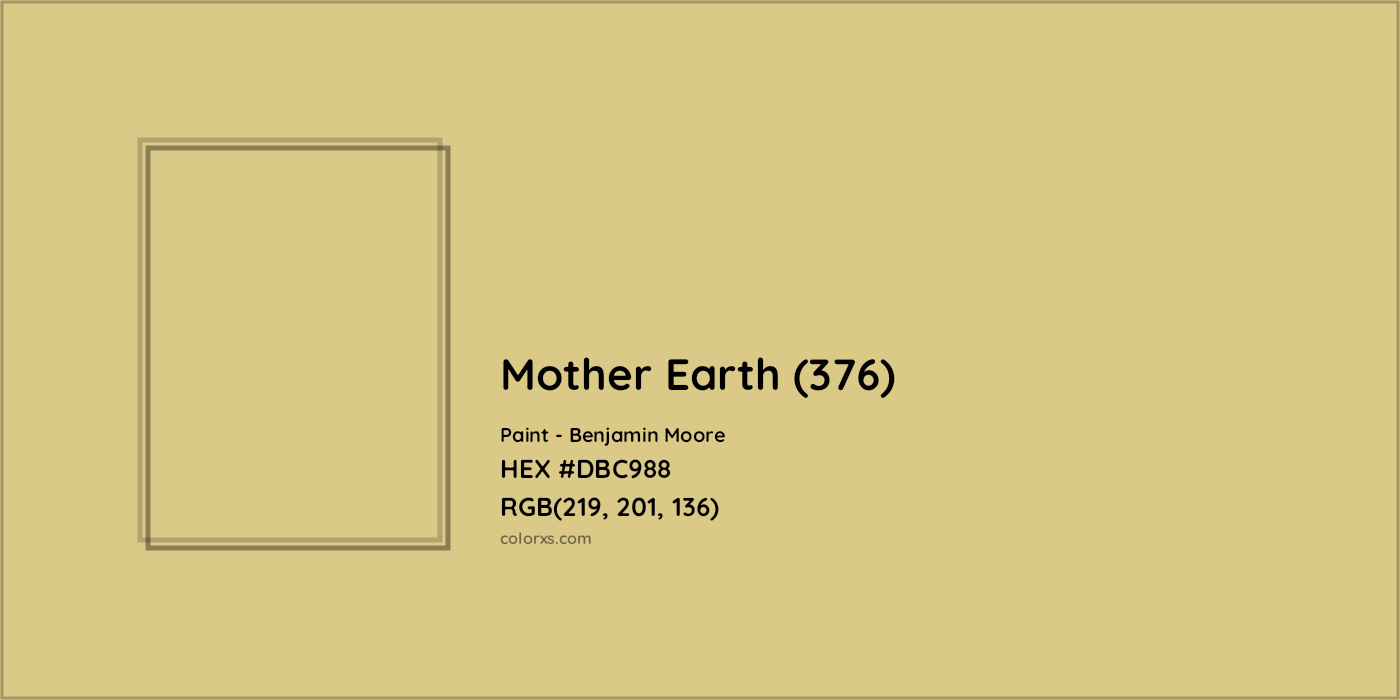 HEX #DBC988 Mother Earth (376) Paint Benjamin Moore - Color Code