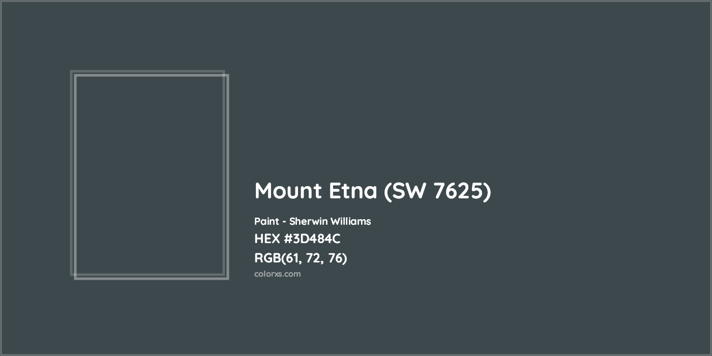 HEX #3D484C Mount Etna (SW 7625) Paint Sherwin Williams - Color Code