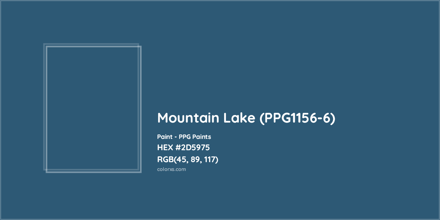 HEX #2D5975 Mountain Lake (PPG1156-6) Paint PPG Paints - Color Code