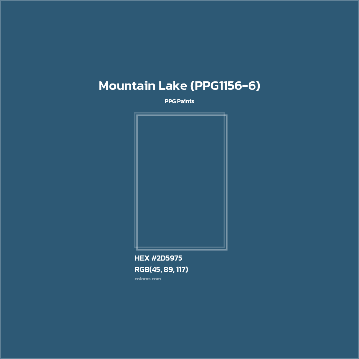 HEX #2D5975 Mountain Lake (PPG1156-6) Paint PPG Paints - Color Code