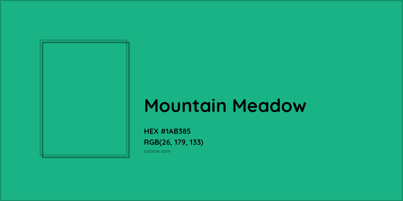 HEX #1AB385 Mountain Meadow Color Crayola Crayons - Color Code