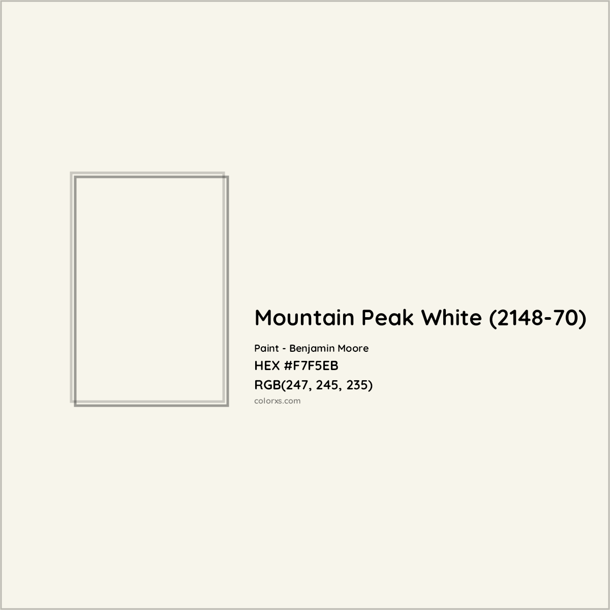 HEX #F7F5EB Mountain Peak White (2148-70) Paint Benjamin Moore - Color Code