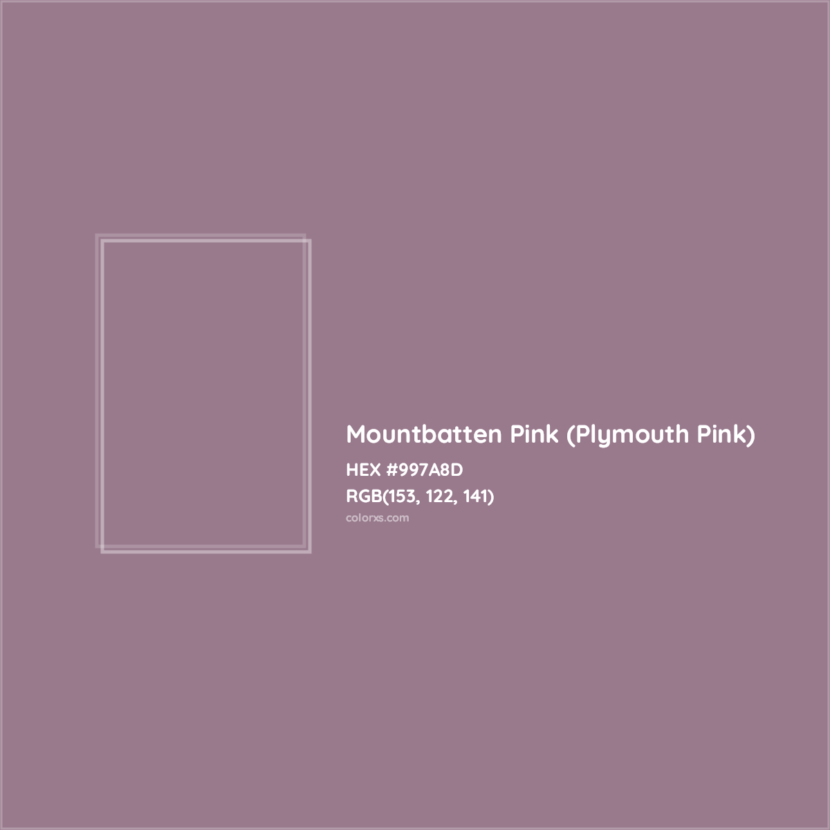 HEX #997A8D Mountbatten Pink (Plymouth Pink) Color - Color Code
