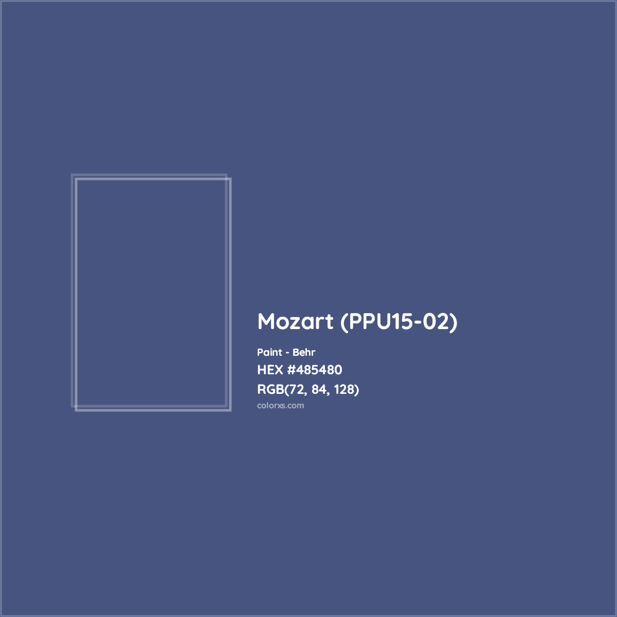 HEX #485480 Mozart (PPU15-02) Paint Behr - Color Code