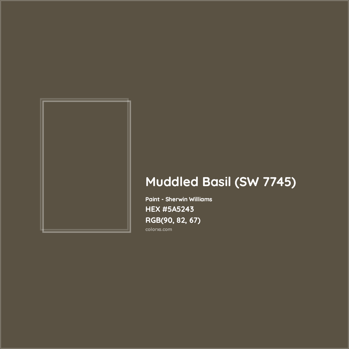 HEX #5A5243 Muddled Basil (SW 7745) Paint Sherwin Williams - Color Code