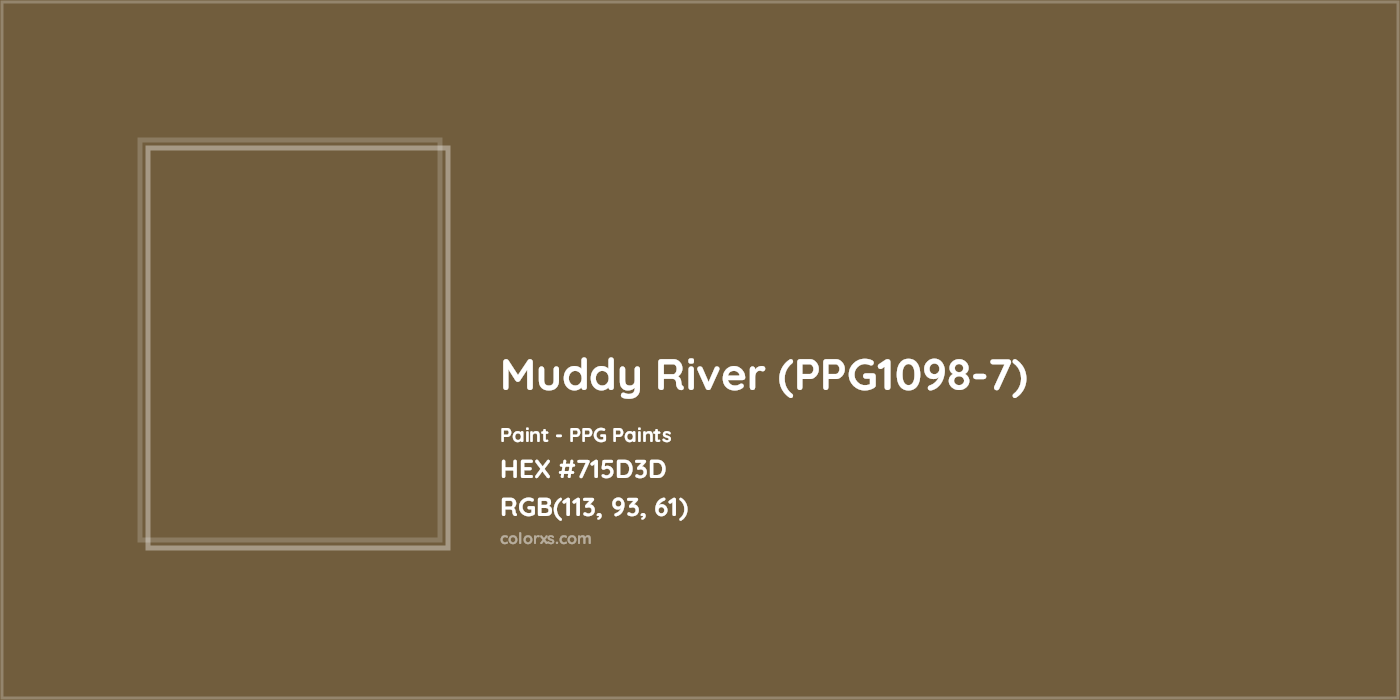 HEX #715D3D Muddy River (PPG1098-7) Paint PPG Paints - Color Code