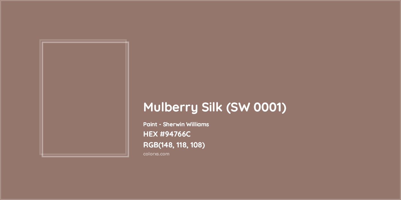HEX #94766C Mulberry Silk (SW 0001) Paint Sherwin Williams - Color Code