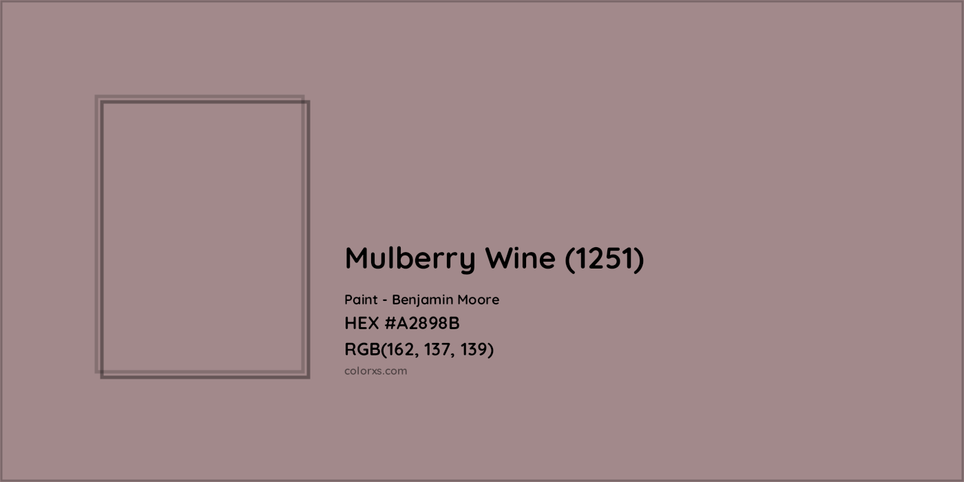 HEX #A2898B Mulberry Wine (1251) Paint Benjamin Moore - Color Code