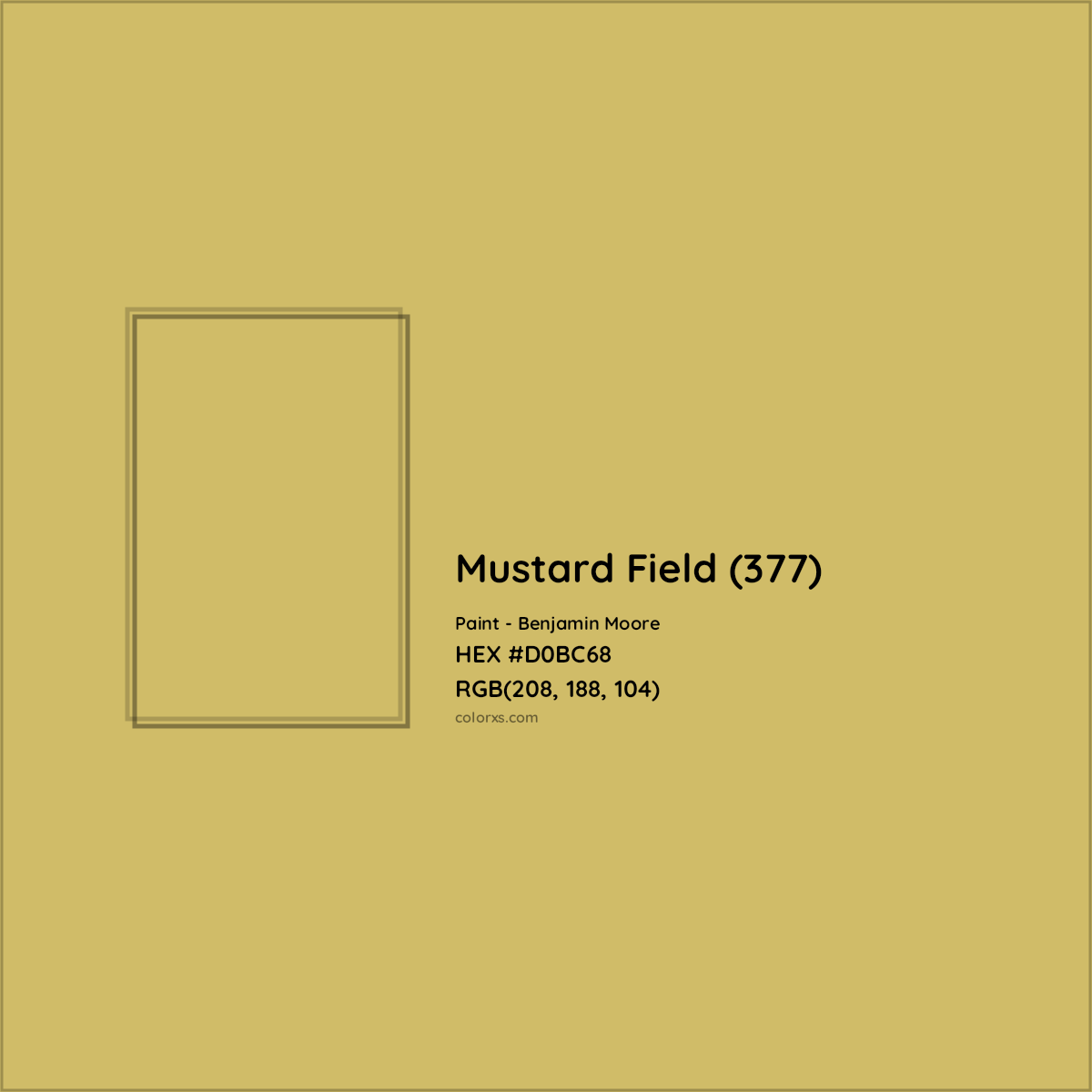 HEX #D0BC68 Mustard Field (377) Paint Benjamin Moore - Color Code
