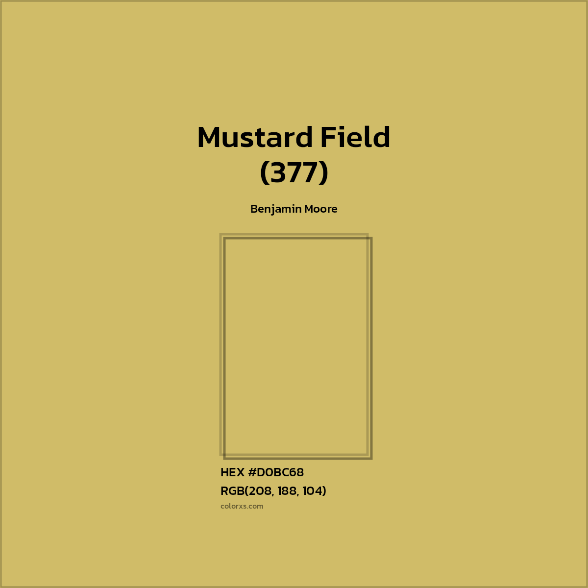 HEX #D0BC68 Mustard Field (377) Paint Benjamin Moore - Color Code