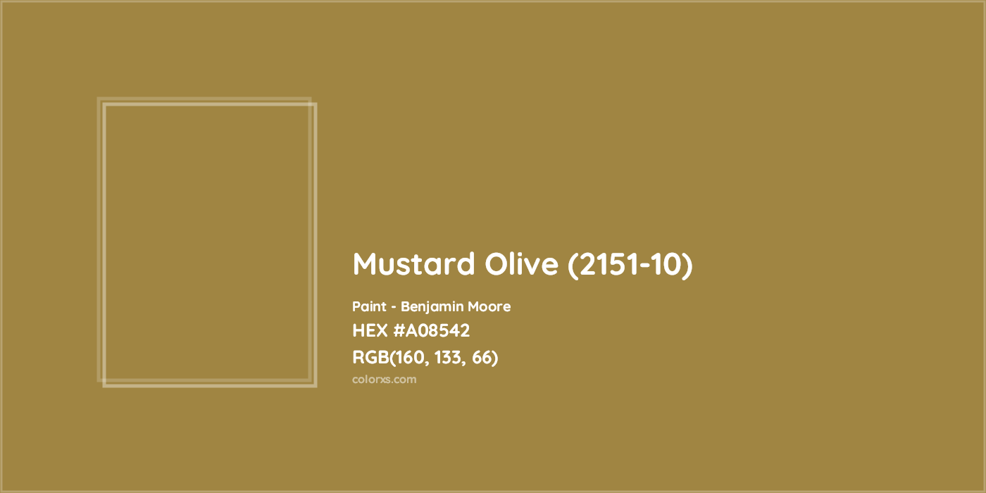 HEX #A08542 Mustard Olive (2151-10) Paint Benjamin Moore - Color Code