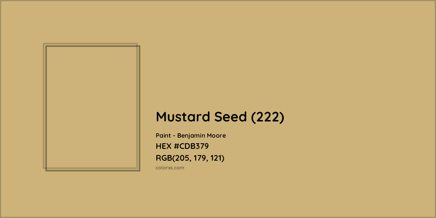 HEX #CDB379 Mustard Seed (222) Paint Benjamin Moore - Color Code