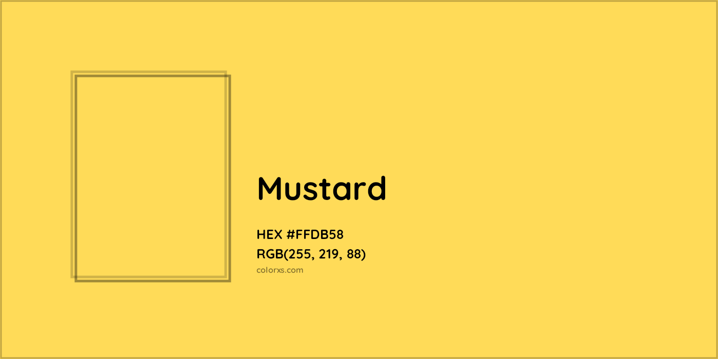HEX #FFDB58 Mustard Color - Color Code