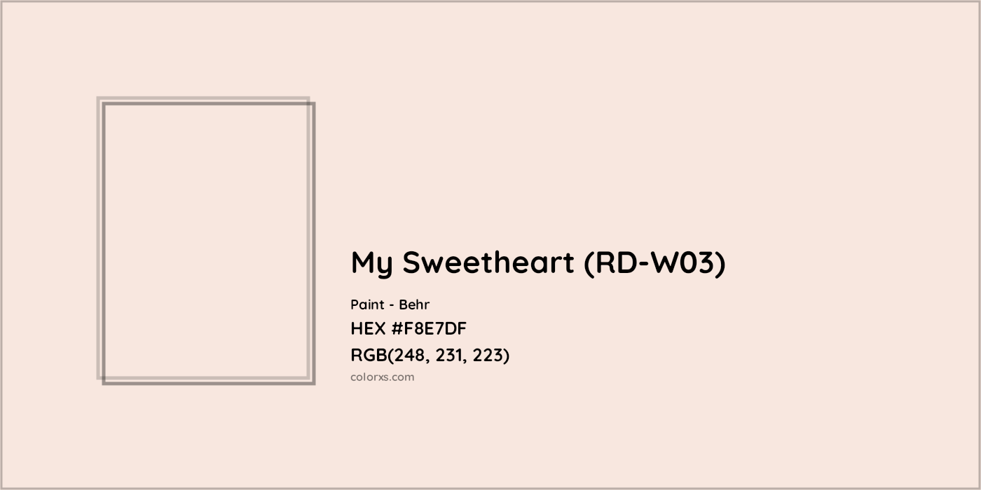 HEX #F8E7DF My Sweetheart (RD-W03) Paint Behr - Color Code