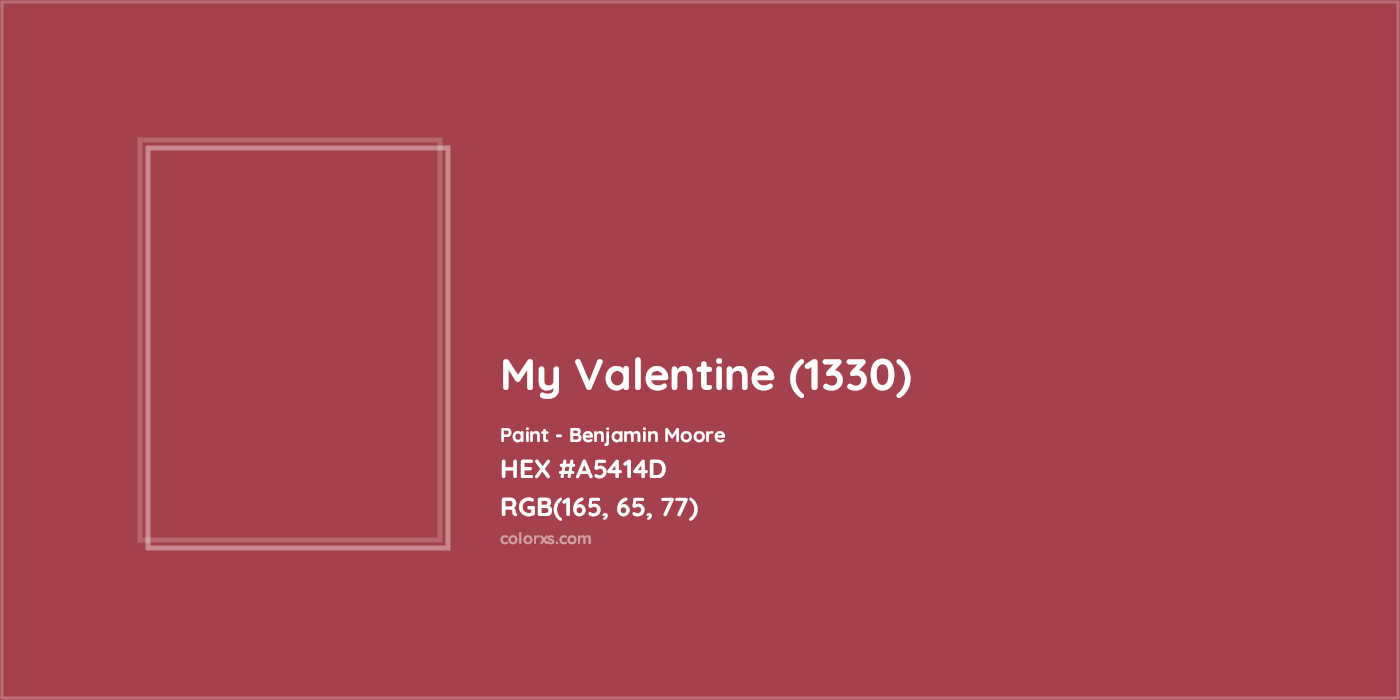 HEX #A5414D My Valentine (1330) Paint Benjamin Moore - Color Code
