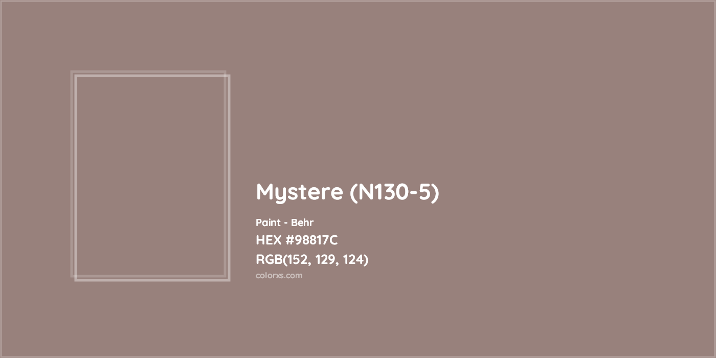 HEX #98817C Mystere (N130-5) Paint Behr - Color Code